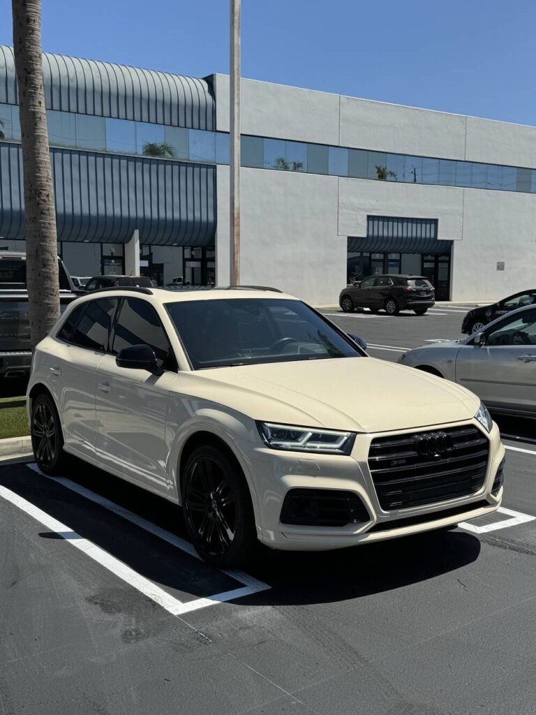 Audi Q5 with paint protection film and car wrap at Socal Vinyl and Paint Protection Shop, Orange County